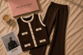 Lilah orginal pearl trouser set - Brown